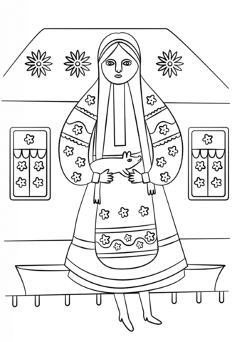 Ukrainian Woman Coloring Page